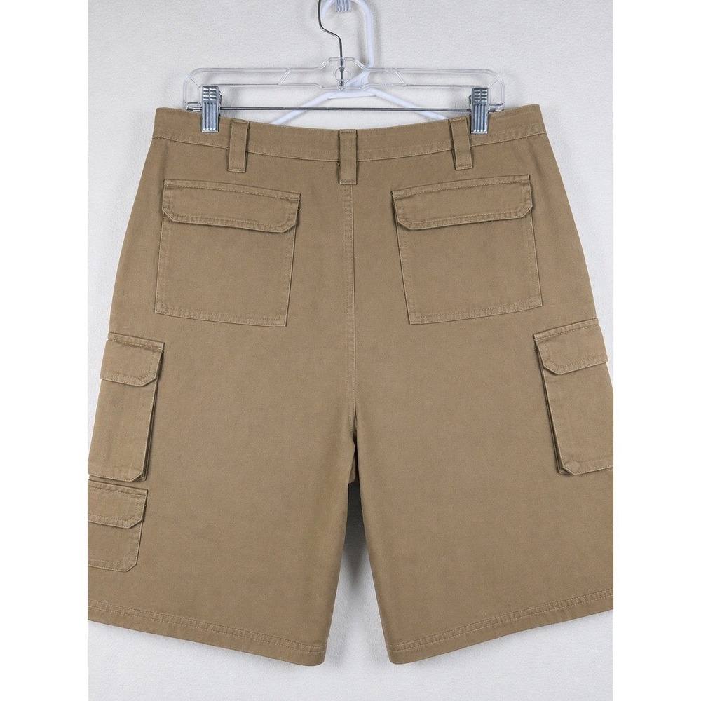 Rugged Wear‎ Mens Khaki Cotton Cargo Shorts Size 34 Tan Utility Hiking 16000MEN - Picture 2 of 15